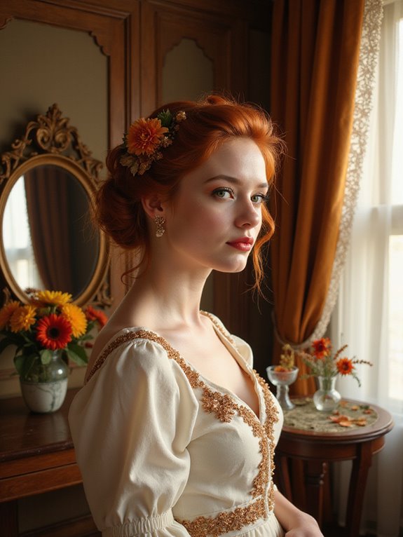 vintage red hair updo