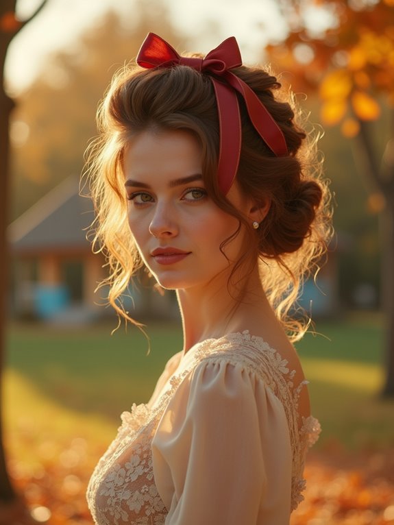 vintage ribbon bouffant hairstyle