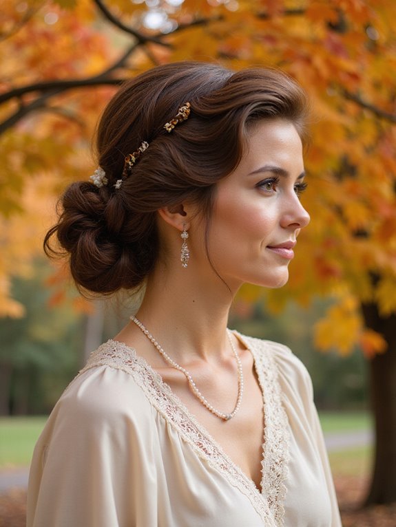vintage updo with accessories
