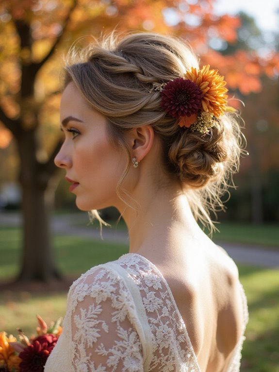 vintage updo with veil