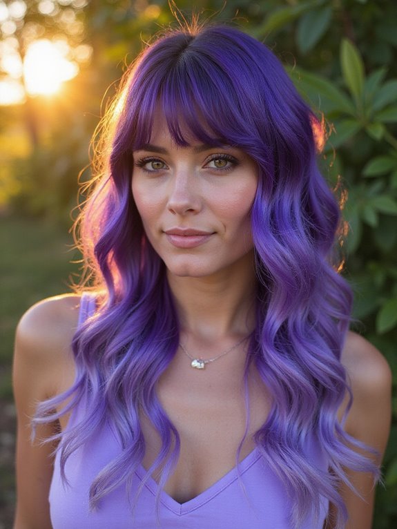 violet sunset hair gradient