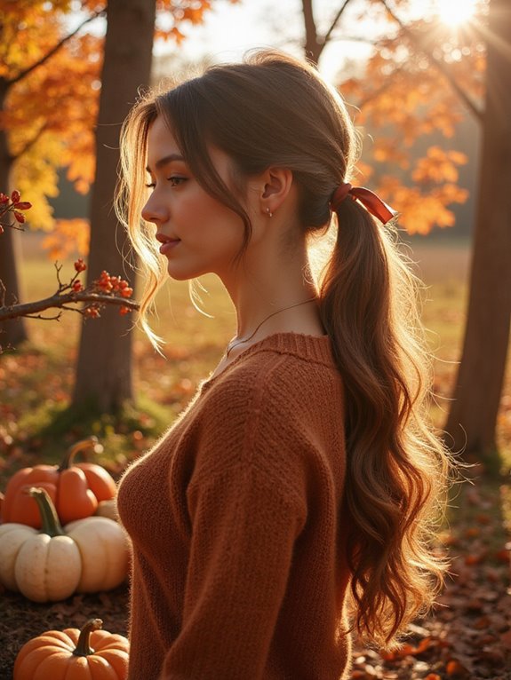 volume low ponytail style