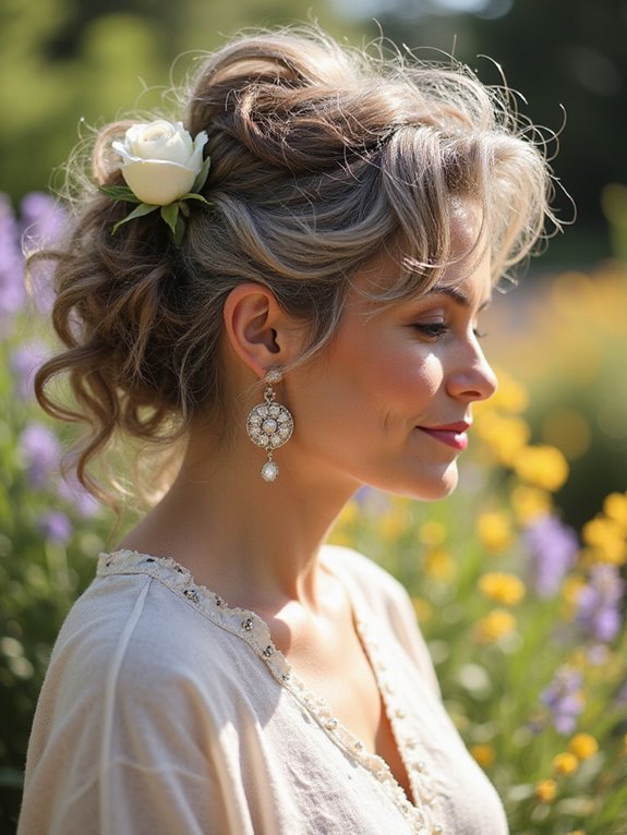 voluminous curly summer updo