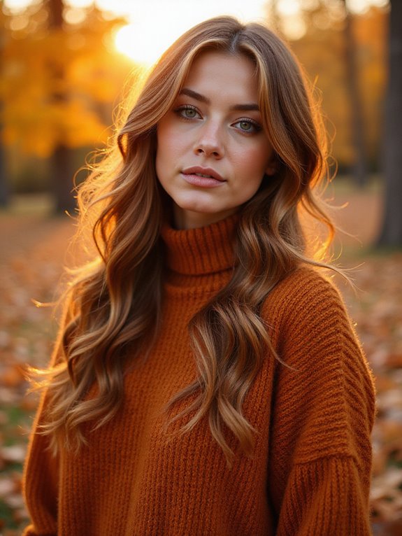 warm autumn inspired beachy waves