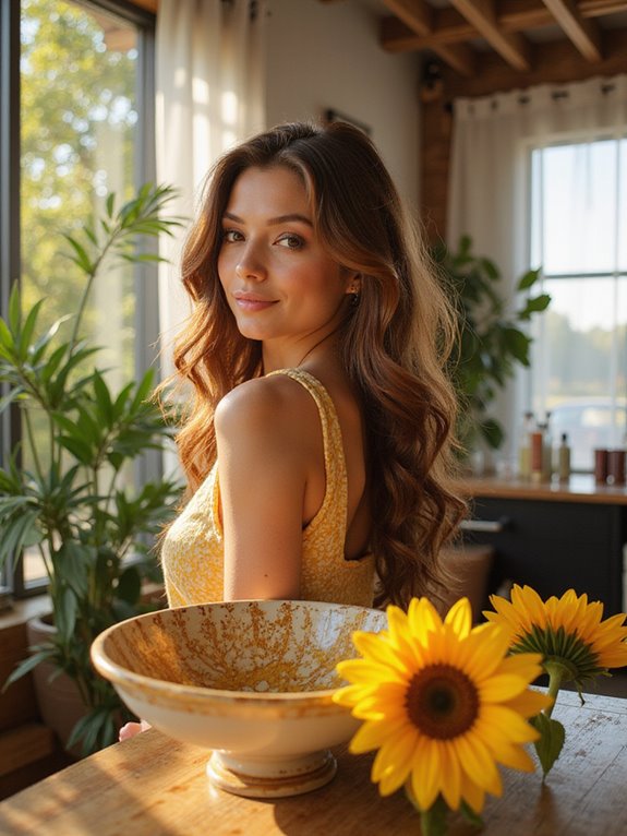 warm caramel brown highlights