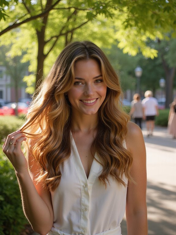 warm caramel summer balayage