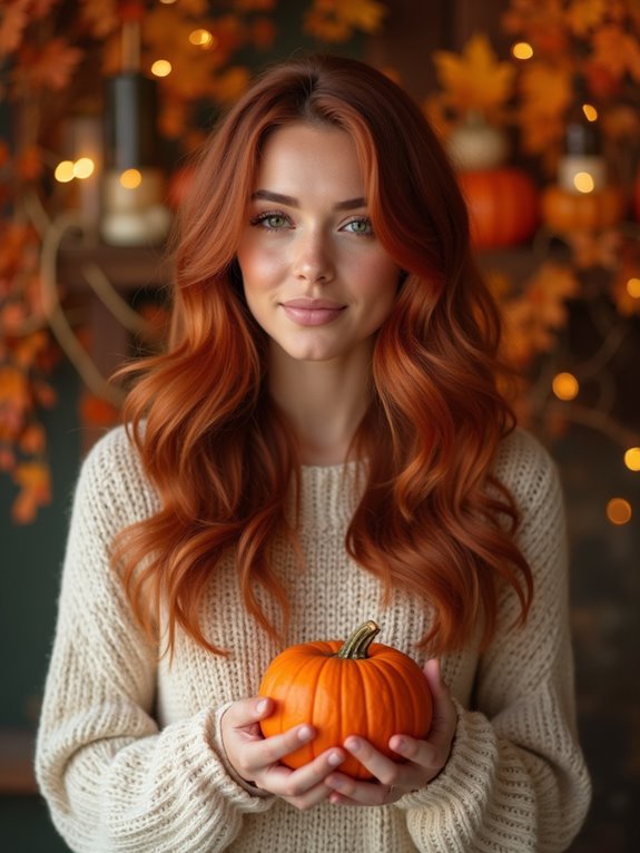 warm copper balayage highlights