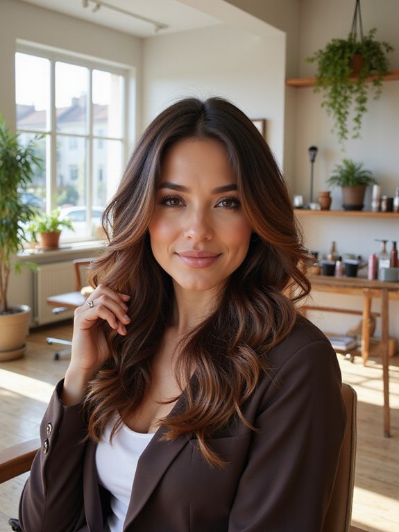 warm copper highlights transformation