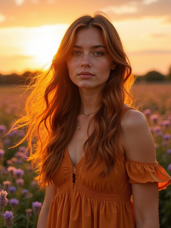 warm sun kissed hair color