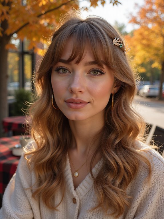 wavy lob with bangs