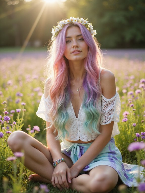 whimsical colorful hair layers