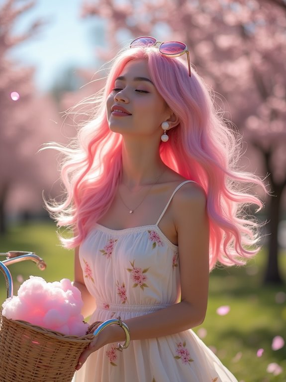 whimsical cotton candy hair