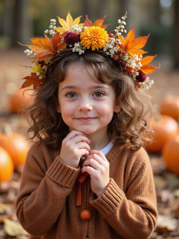 whimsical fall floral crown
