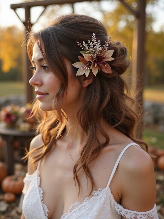 whimsical half up bun style