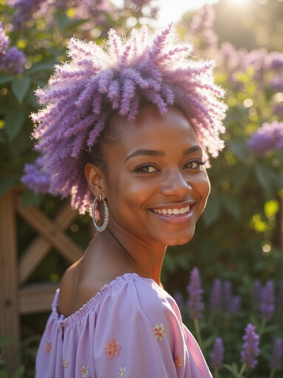 whimsical lavender hair transformation