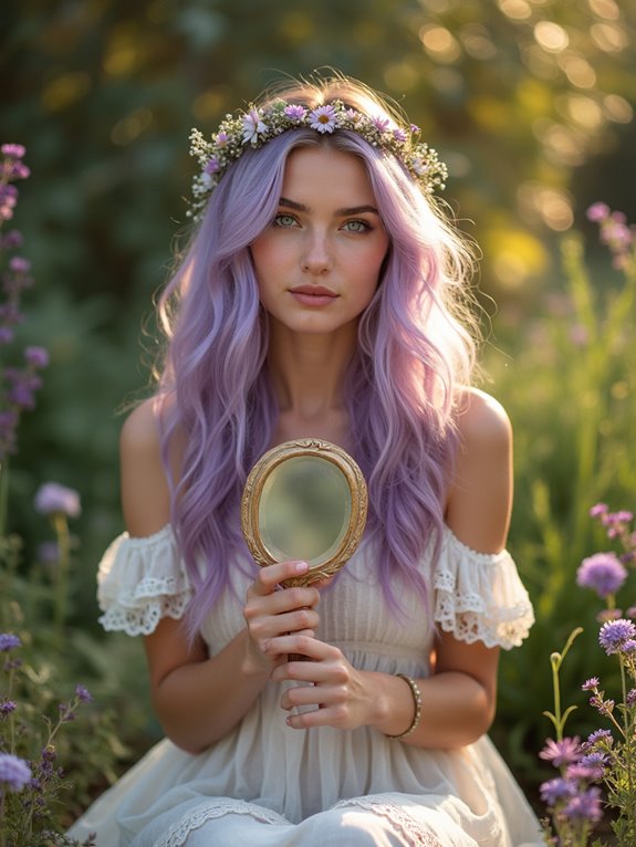 whimsical pastel lavender haircare