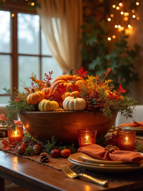 autumn centerpieces with pumpkins