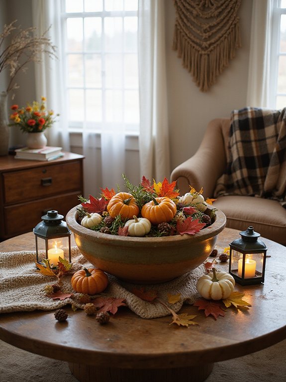autumn cozy centerpiece idea