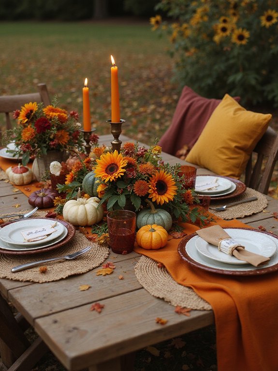 autumn tablescape warm tones