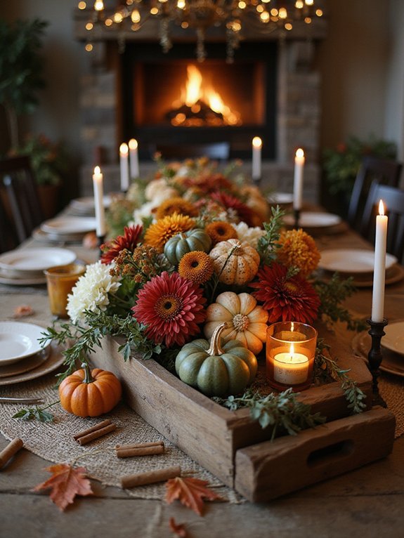autumn themed dining centerpieces