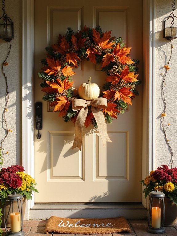 autumn themed focal point decor