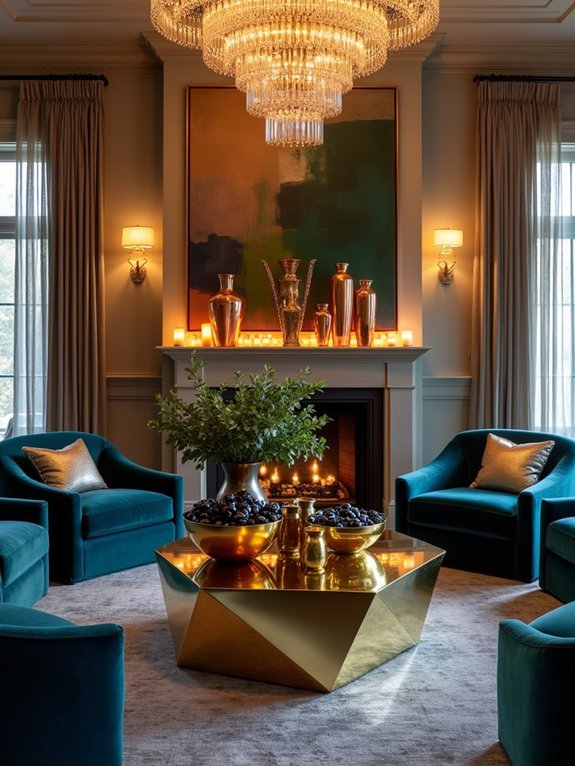 balance metallic glam accents