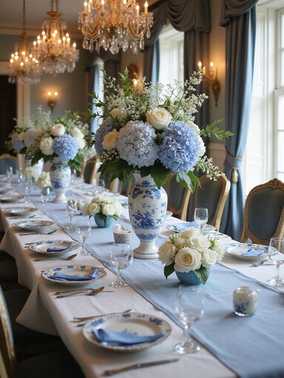 blue and white elegance