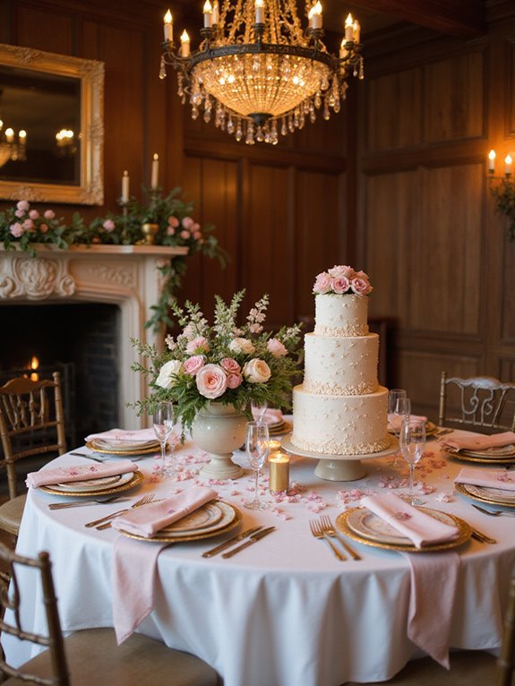 blush tablecloths for weddings