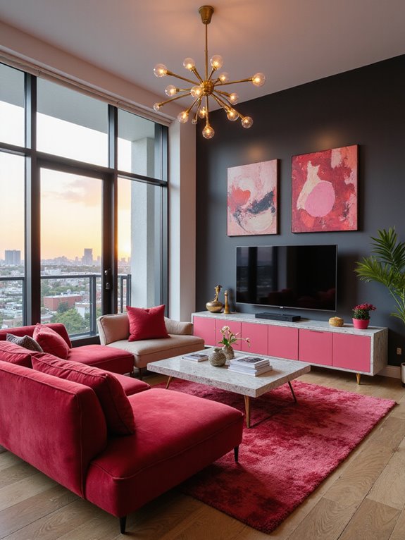 bold color apartment accents