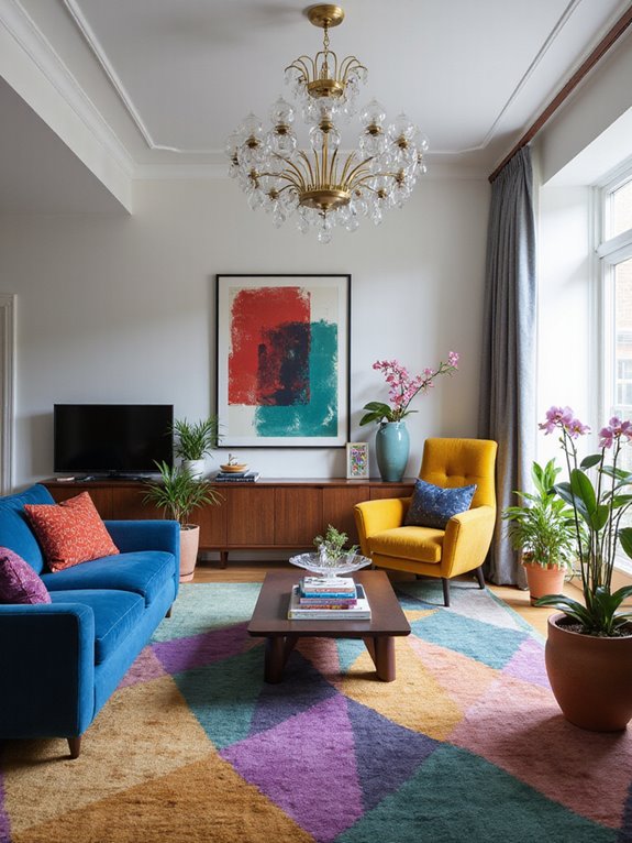 bold colorful living room decor