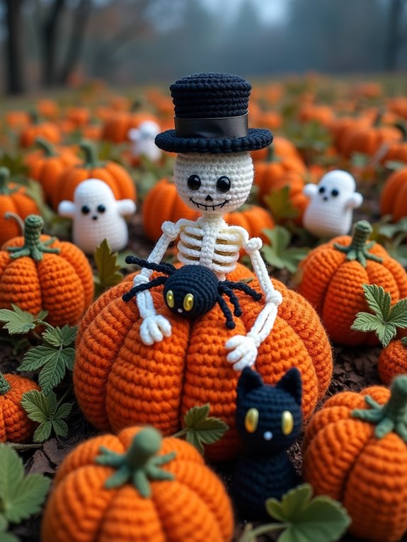 bold crochet halloween decor