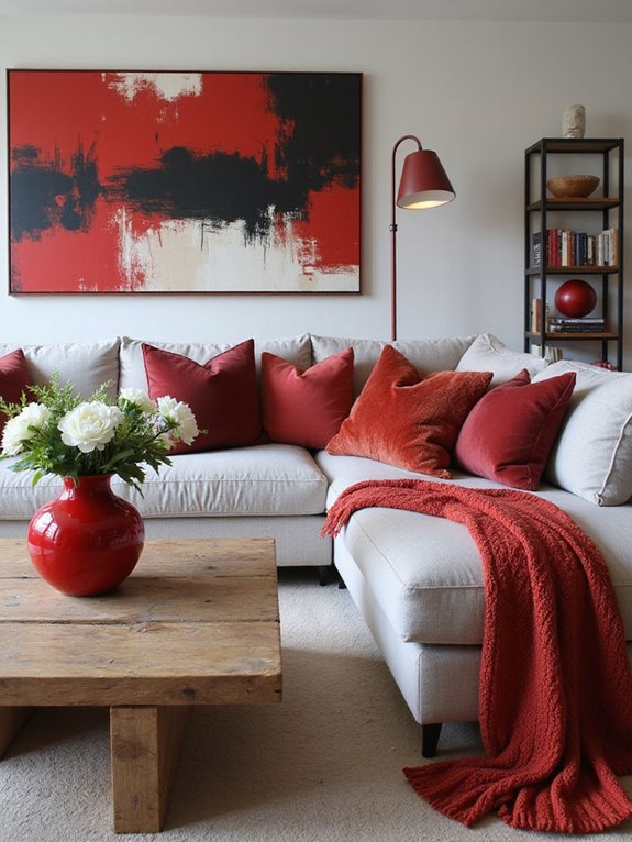 bold red accents creatively