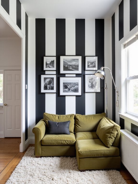 bold striped accent wall