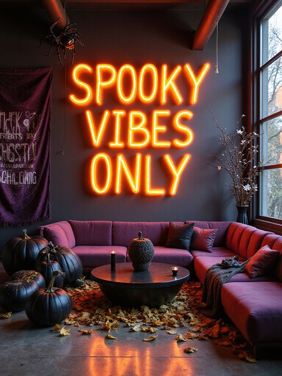 bold typography enhances decor