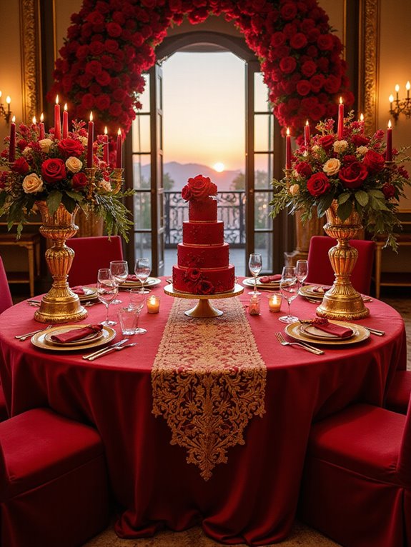 bold vibrant red linens