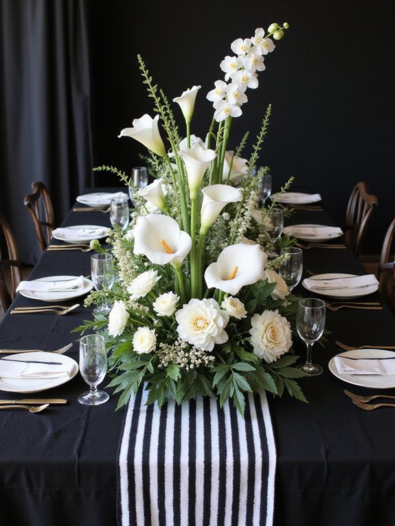 bold white floral centerpiece