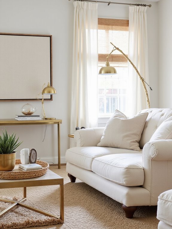 brass accents for warmth