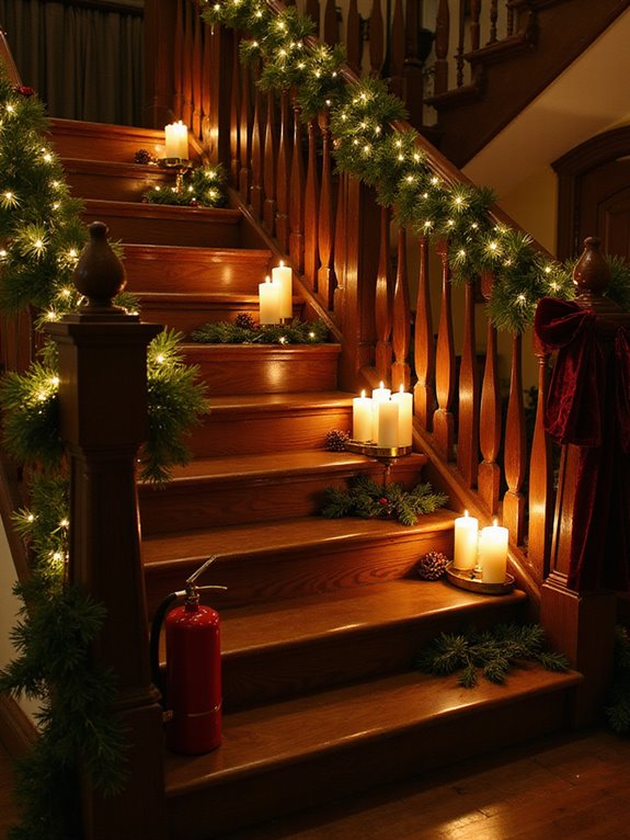 candle safety on stairs