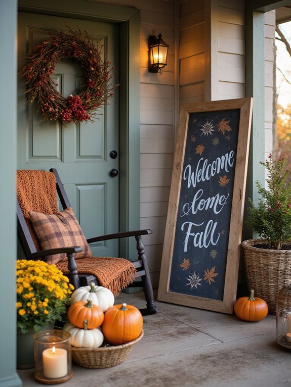chalkboard sign autumn messages