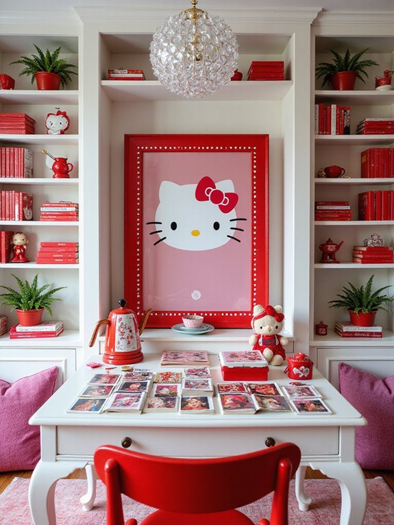 charming kitty themed red frame