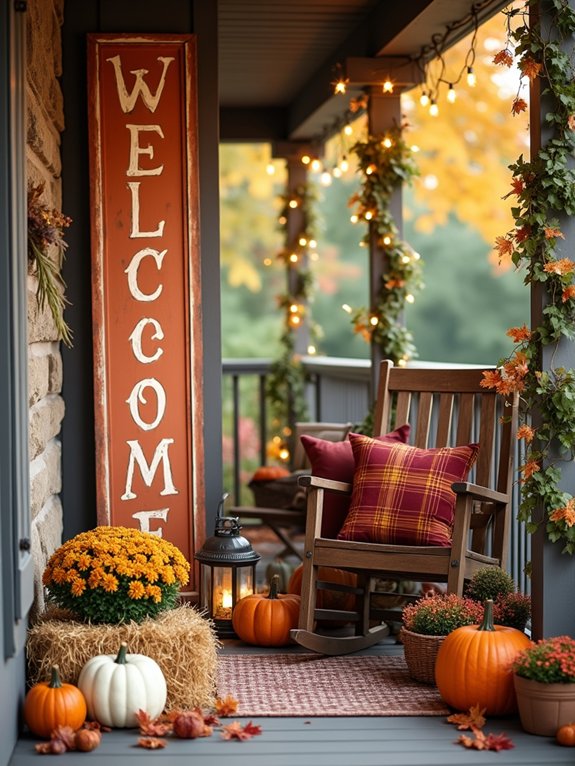 cheerful fall welcome sign