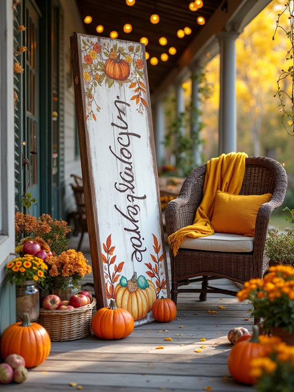 cheerful signage for fall