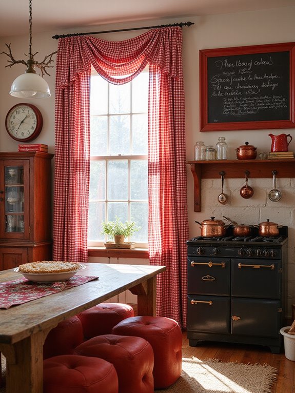 cheerful vibrant gingham curtains