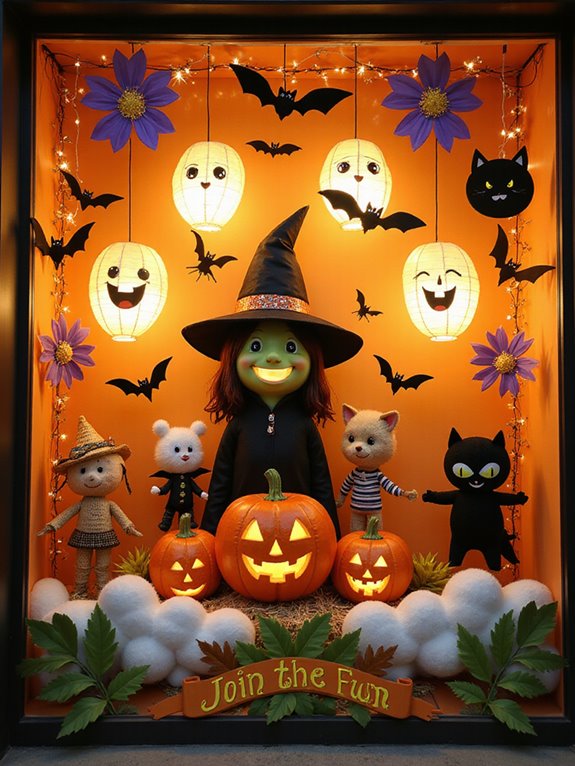 cheery halloween window displays