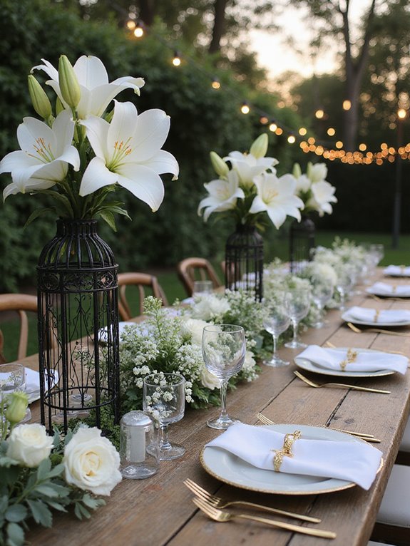 chic black vases flowers