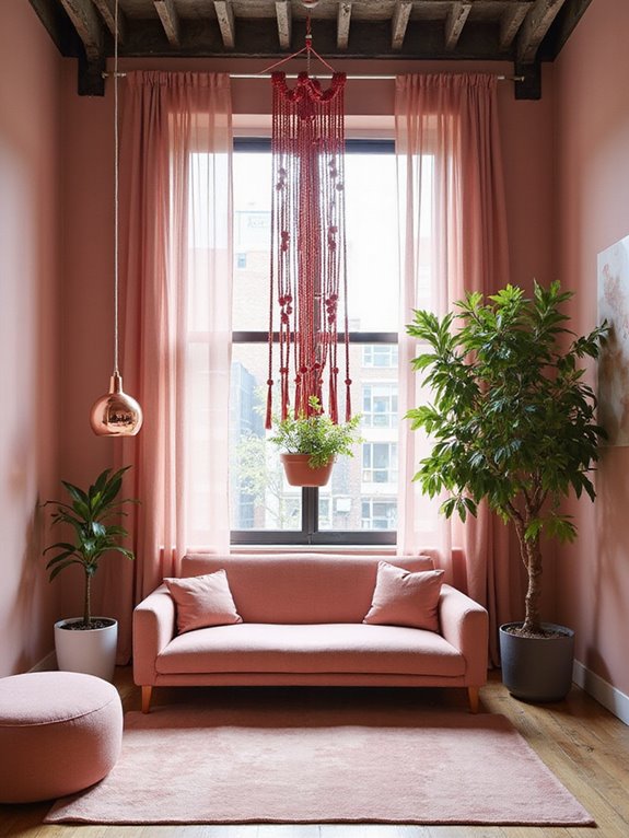 chic blush crimson plant hanger