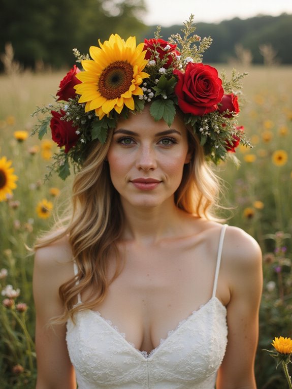 chic boho bridal flower crowns