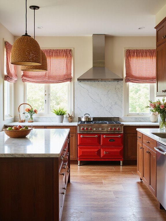 chic gingham kitchen transformation