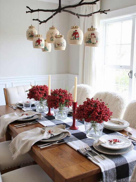 chic plaid holiday table