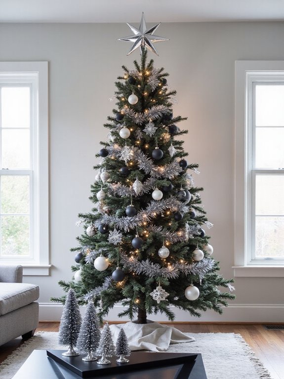 chic silver black white